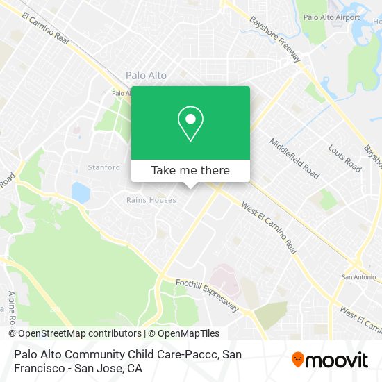 Mapa de Palo Alto Community Child Care-Paccc