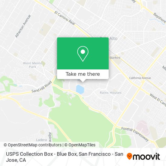 Mapa de USPS Collection Box - Blue Box