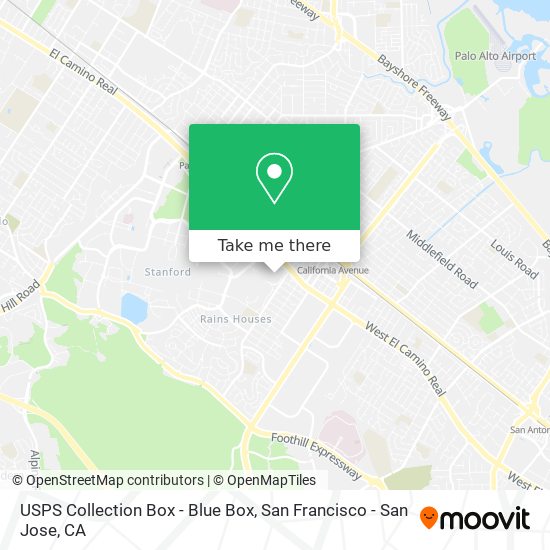 USPS Collection Box - Blue Box map