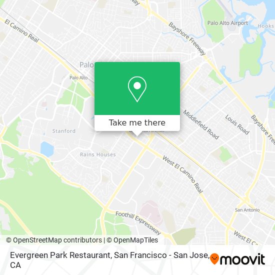 Mapa de Evergreen Park Restaurant