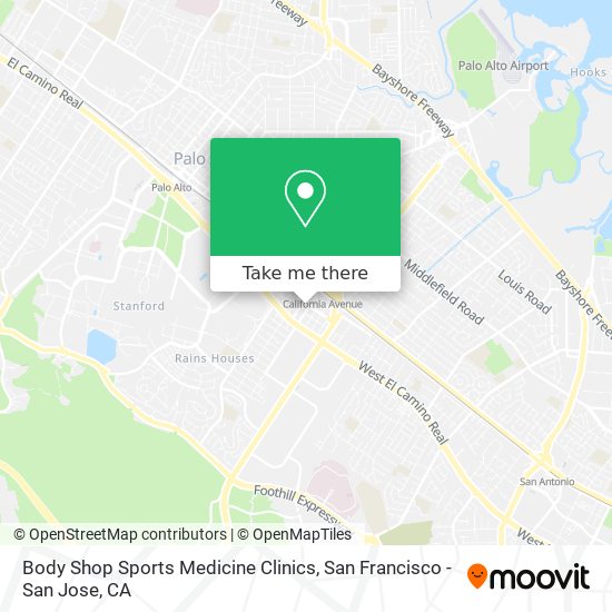 Mapa de Body Shop Sports Medicine Clinics