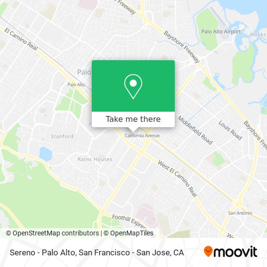 Sereno - Palo Alto map