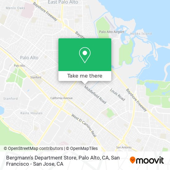 Bergmann's Department Store, Palo Alto, CA map
