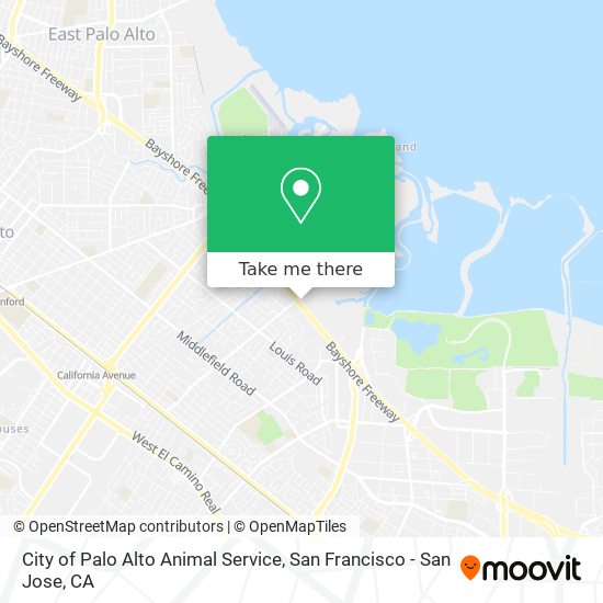 City of Palo Alto Animal Service map