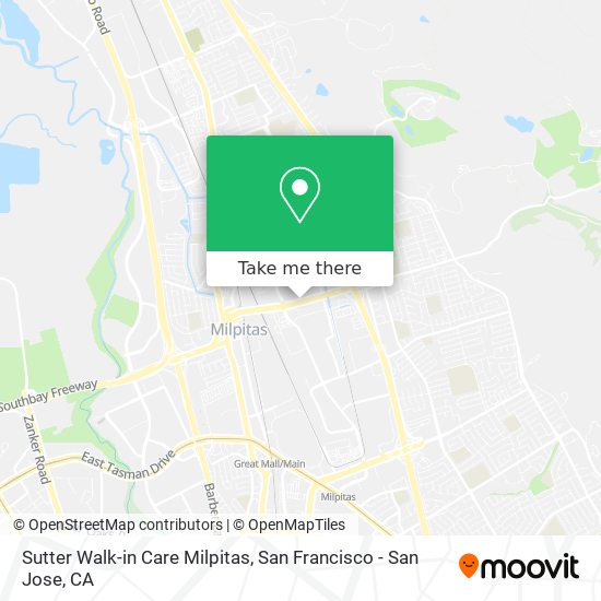 Sutter Walk-in Care Milpitas map