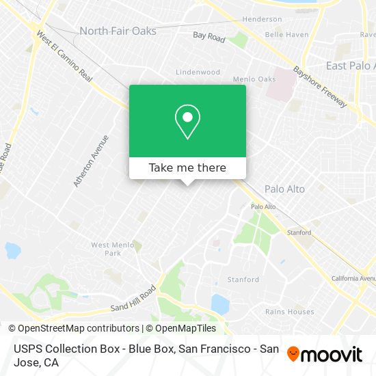 Mapa de USPS Collection Box - Blue Box