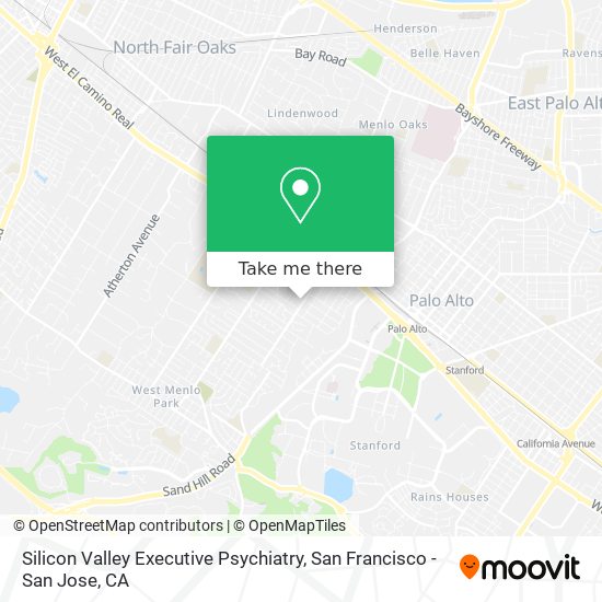 Silicon Valley Executive Psychiatry map