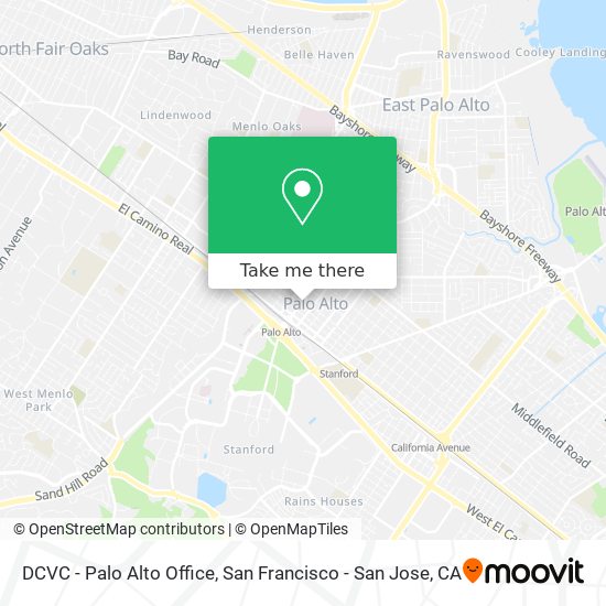 Mapa de DCVC - Palo Alto Office