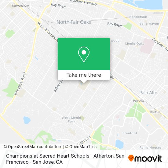 Champions at Sacred Heart Schools - Atherton map