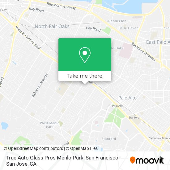 Mapa de True Auto Glass Pros Menlo Park