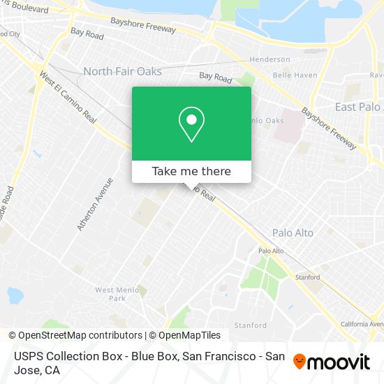 Mapa de USPS Collection Box - Blue Box