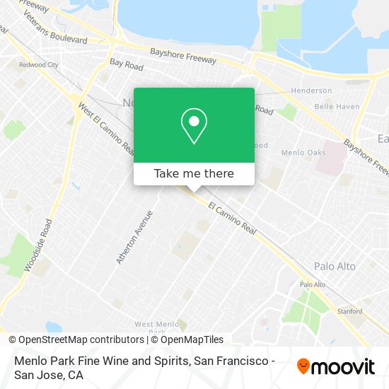 Menlo Park Fine Wine and Spirits map