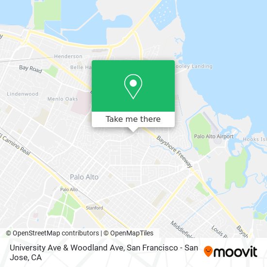 Mapa de University Ave & Woodland Ave