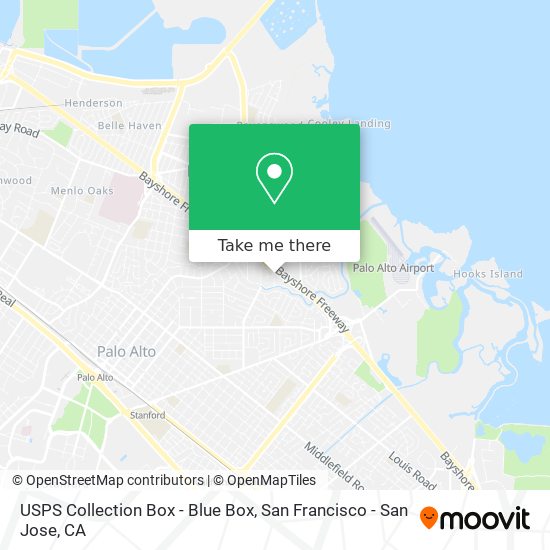 Mapa de USPS Collection Box - Blue Box