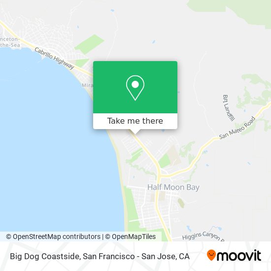 Big Dog Coastside map