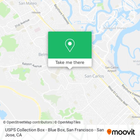 USPS Collection Box - Blue Box map