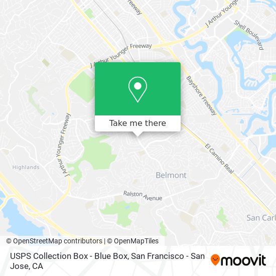 Mapa de USPS Collection Box - Blue Box