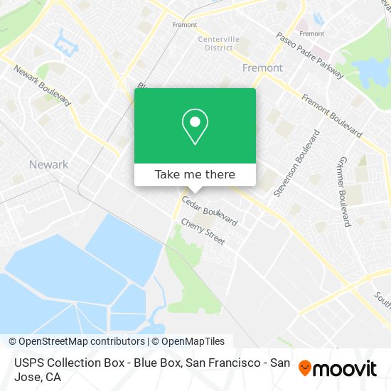 USPS Collection Box - Blue Box map