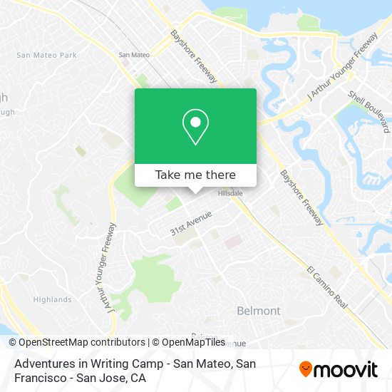 Adventures in Writing Camp - San Mateo map