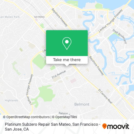 Mapa de Platinum Subzero Repair San Mateo