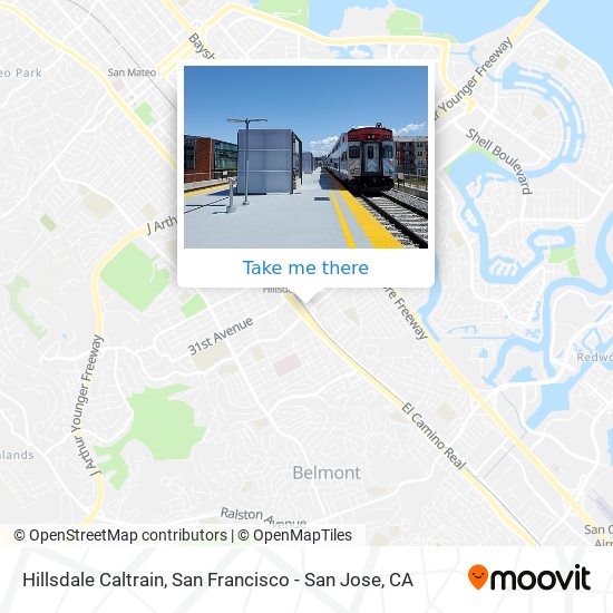 Hillsdale Caltrain map