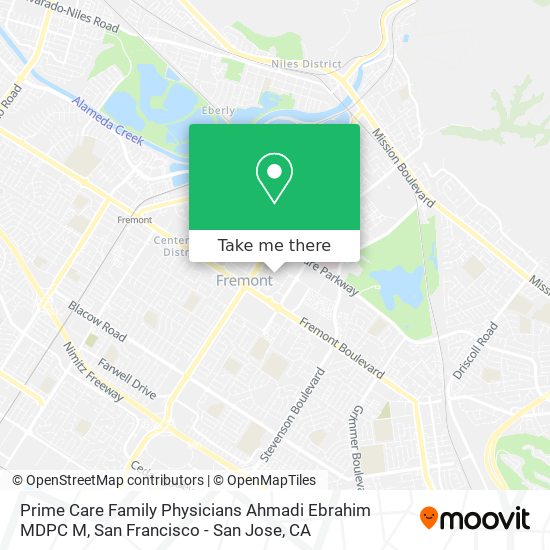 Mapa de Prime Care Family Physicians Ahmadi Ebrahim MDPC M