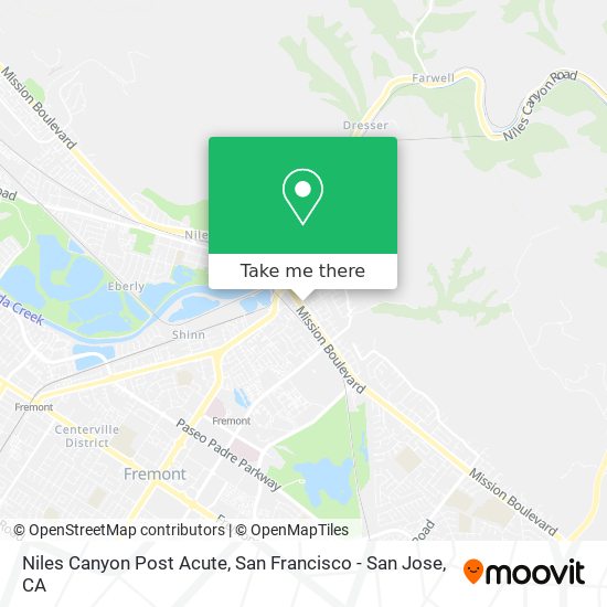 Niles Canyon Post Acute map
