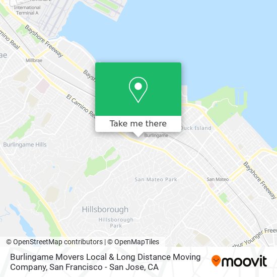 Mapa de Burlingame Movers Local & Long Distance Moving Company