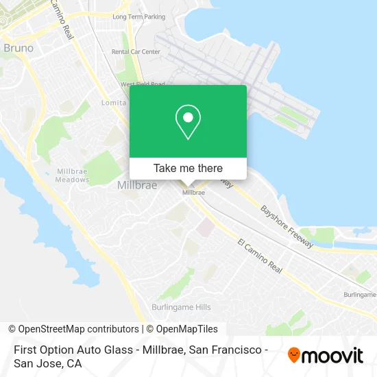 Mapa de First Option Auto Glass - Millbrae