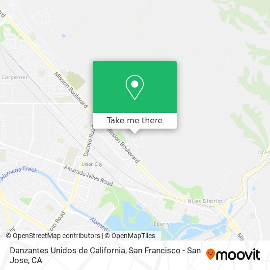 Mapa de Danzantes Unidos de California