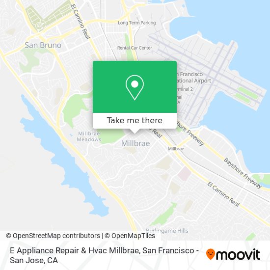 Mapa de E Appliance Repair & Hvac Millbrae