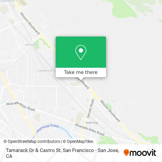 Tamarack Dr & Castro St map