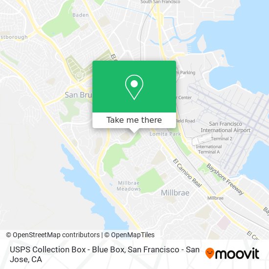 Mapa de USPS Collection Box - Blue Box