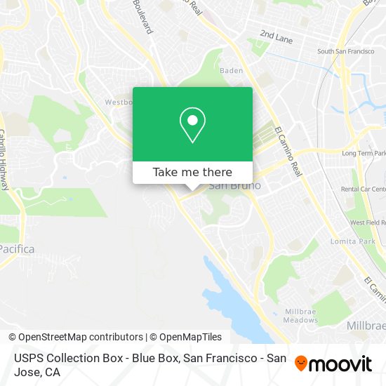 USPS Collection Box - Blue Box map