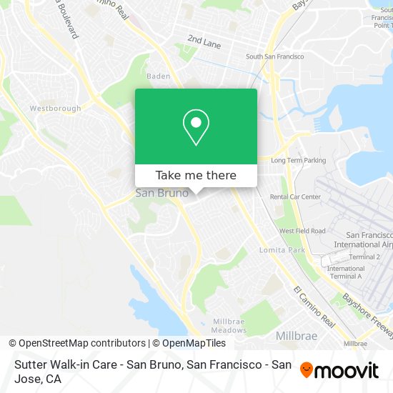 Sutter Walk-in Care - San Bruno map