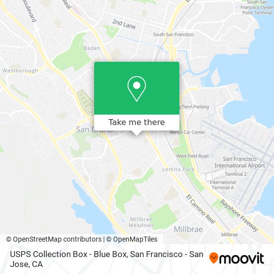 Mapa de USPS Collection Box - Blue Box