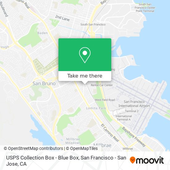 Mapa de USPS Collection Box - Blue Box