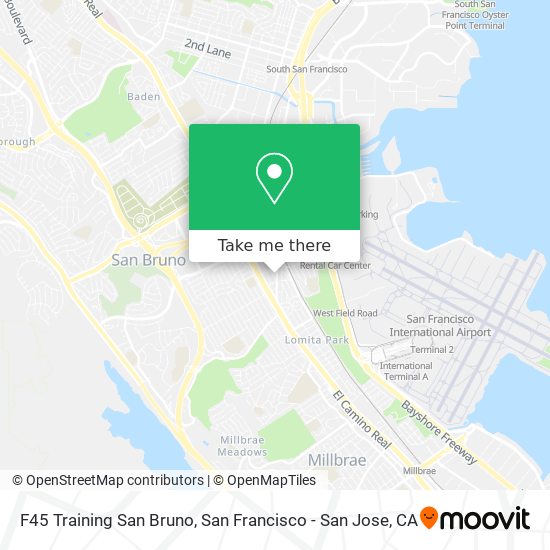 F45 Training San Bruno map