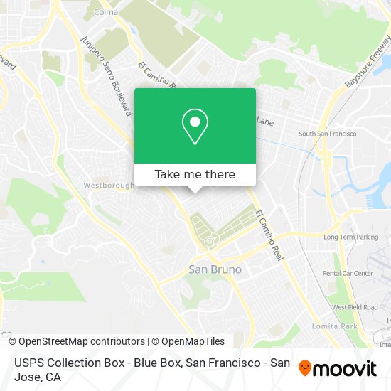 Mapa de USPS Collection Box - Blue Box