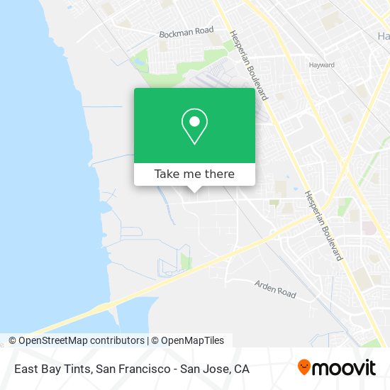 East Bay Tints map