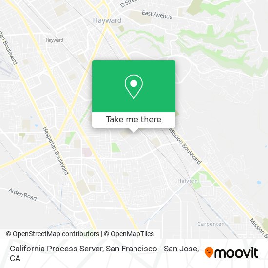 Mapa de California Process Server