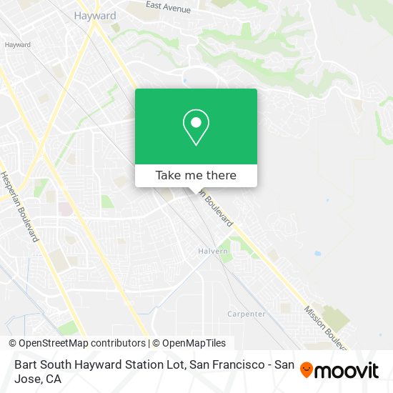 Mapa de Bart South Hayward Station Lot