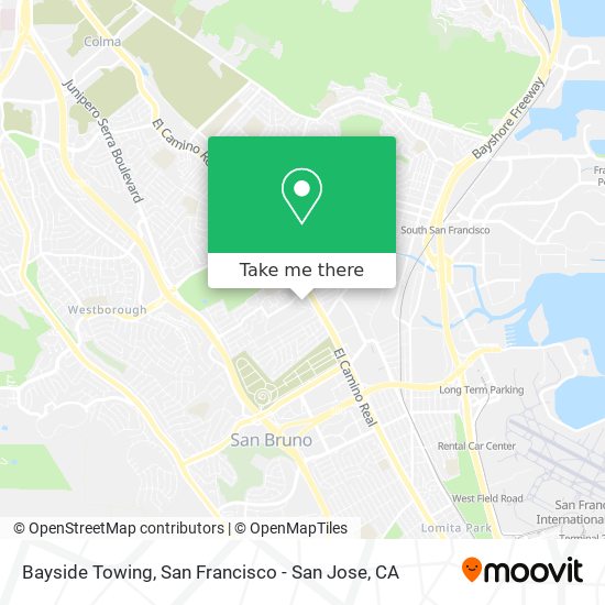 Bayside Towing map