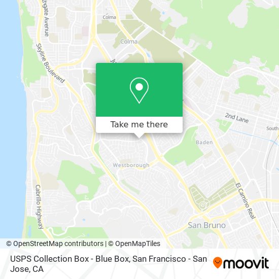 USPS Collection Box - Blue Box map