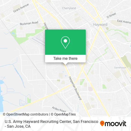 U.S. Army Hayward Recruiting Center map