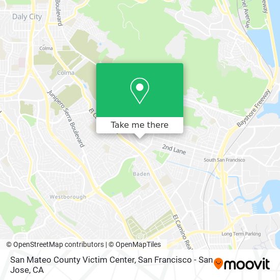 San Mateo County Victim Center map