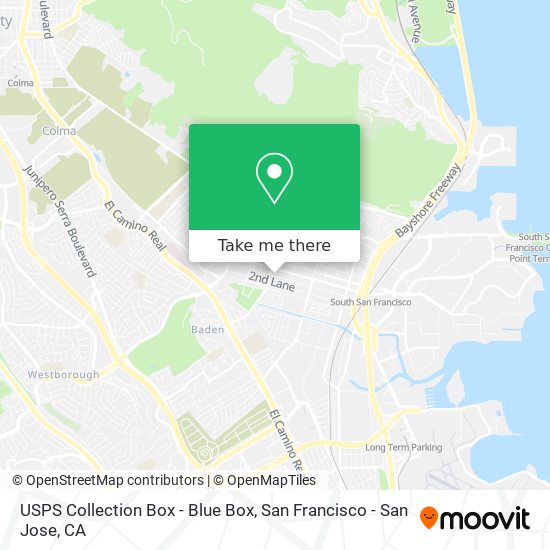 Mapa de USPS Collection Box - Blue Box