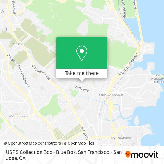 Mapa de USPS Collection Box - Blue Box