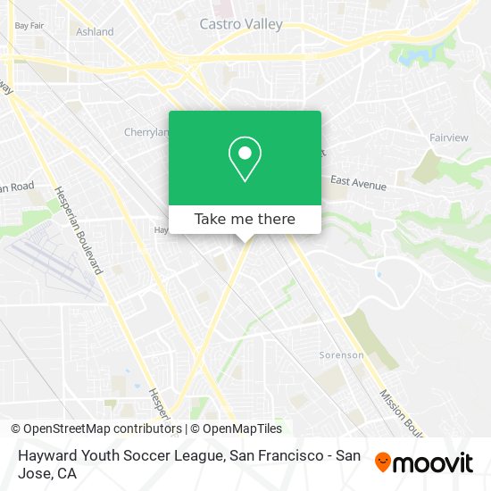 Hayward Youth Soccer League map