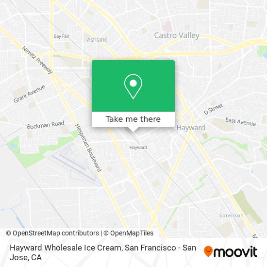 Mapa de Hayward Wholesale Ice Cream